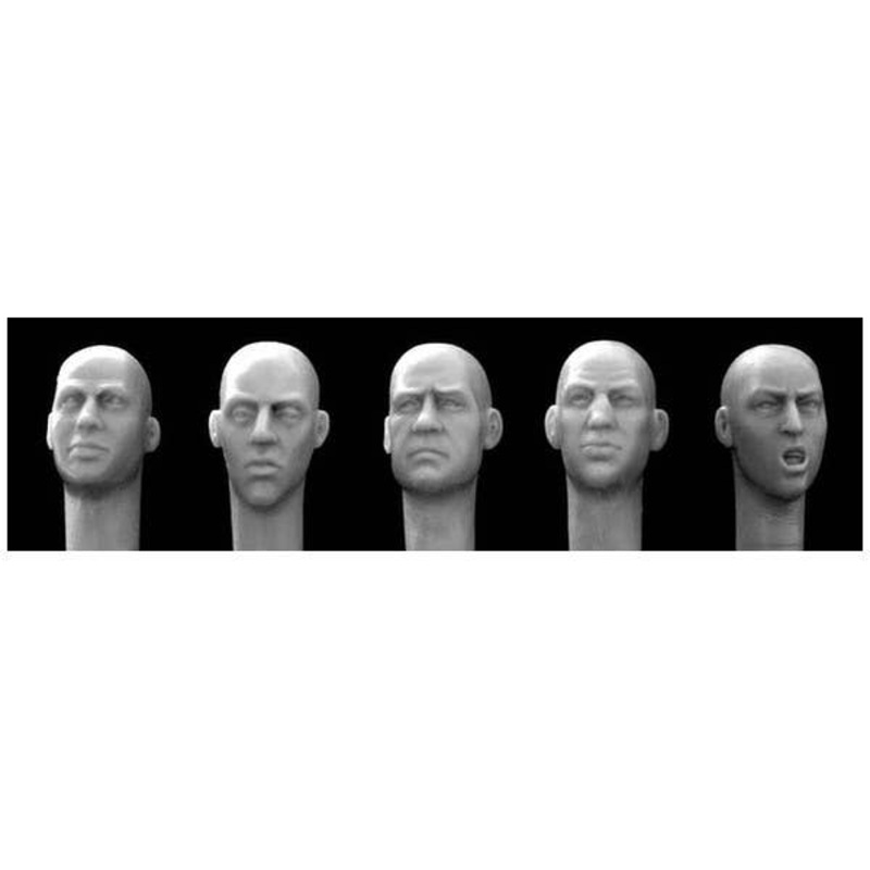 5 Replacement Heads for 1/32 or 54mm Figures: B