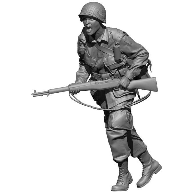 1/16 WW.II US Army Paratrooper Assaulting