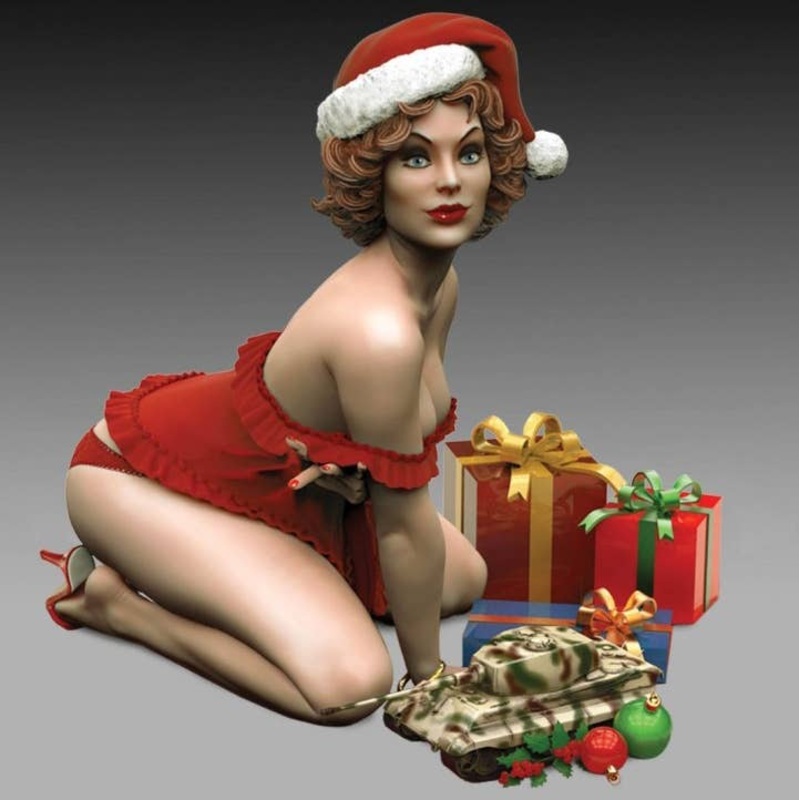 1/24 A Pin-Up Girl Wearing Santa Who Colors The Holy Night (75mm)