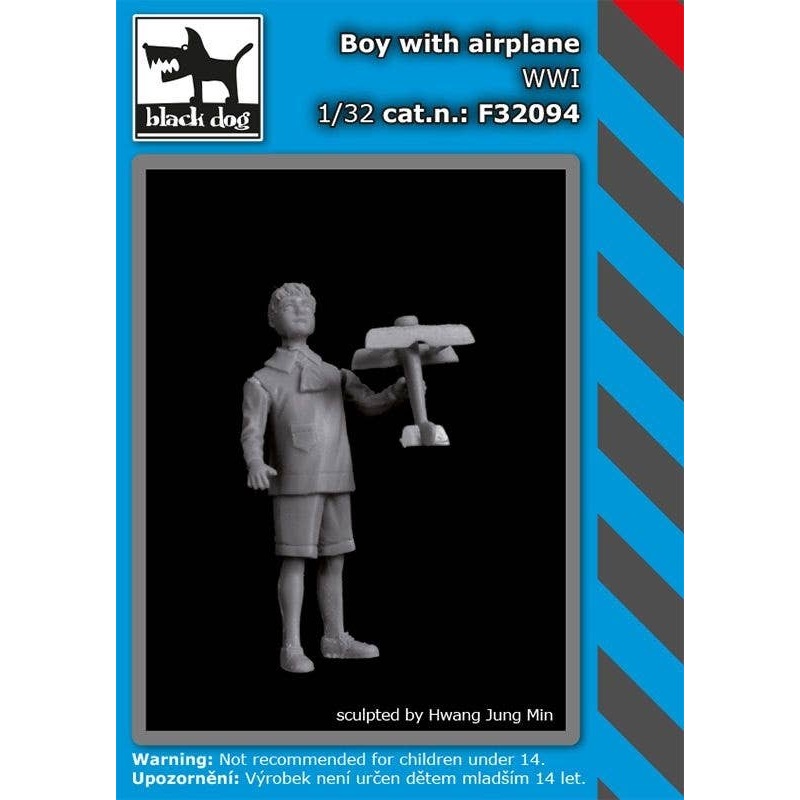 1/32 WW.I Boy with Airplane Toy