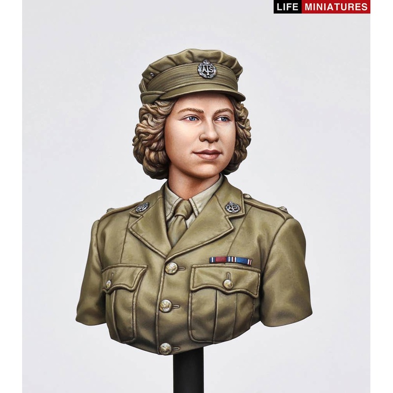 1/10 Bust WWII British Auxiliary Local Volunteer Force Warrant Officer 2nd Class Elizabeth Windsor 1945