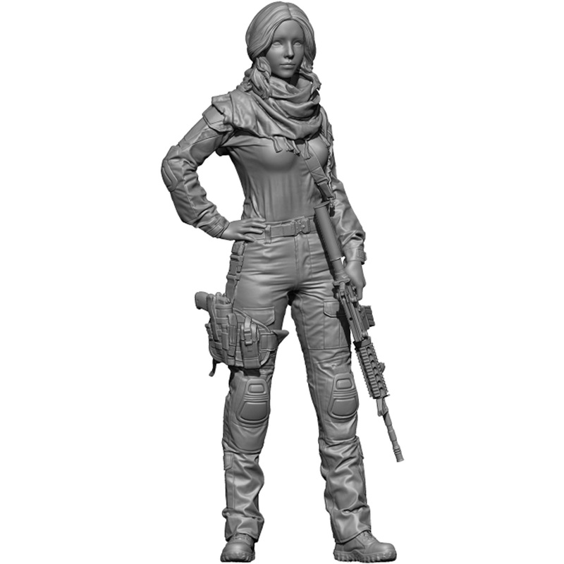 1/16 Female Soldier with Working G.I Jane Rifle