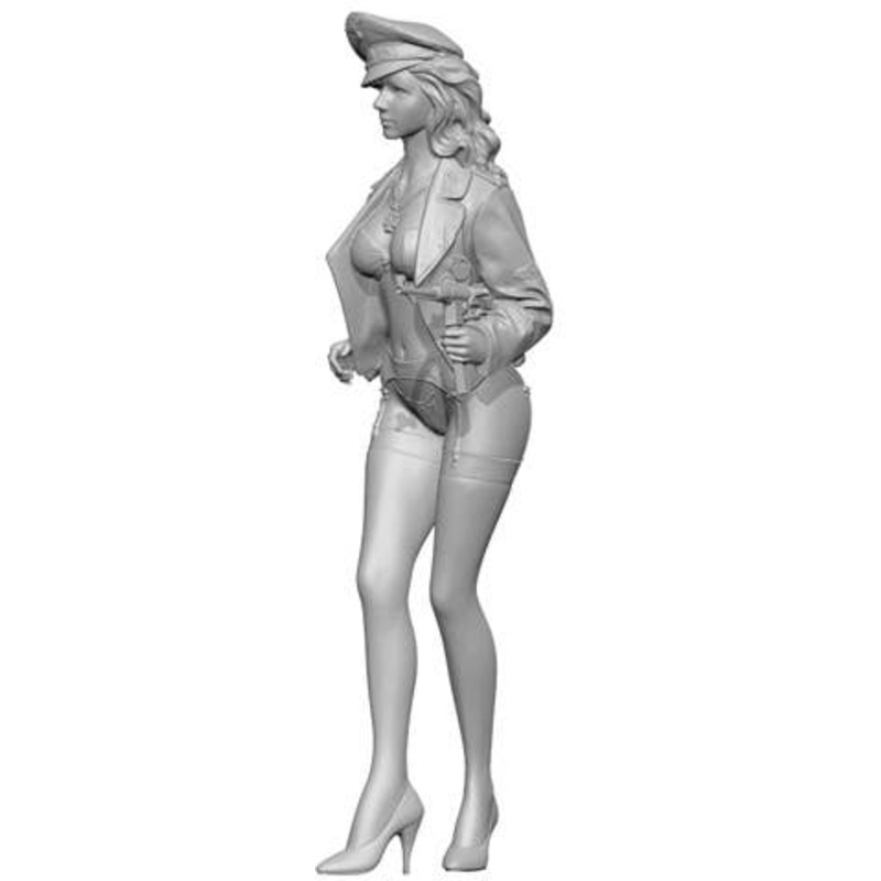 1/16 Linda Wearing an Officer's Uniform Officer Cap Version