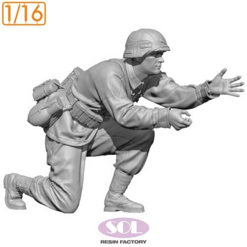 1/16 WWII German anti-tank artillery gunner