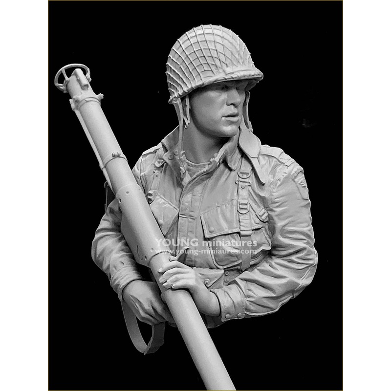 1/10 US 101st AIRBORNE CARENTAN 1944 With M1A1 BAZOOKA Bust