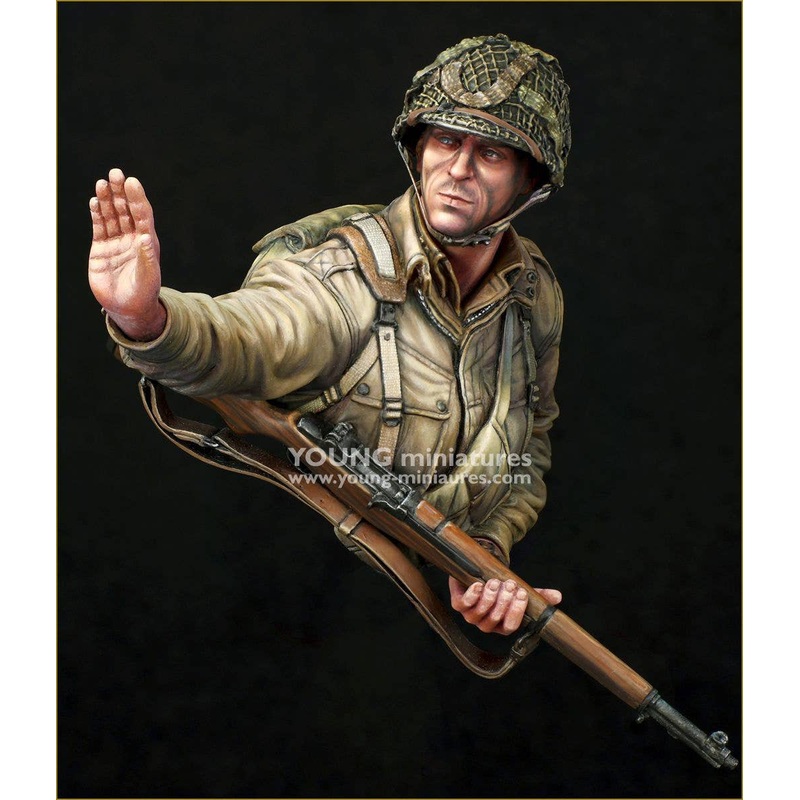 1/10 WWII US Army Airborne Forces Currahee Soldier Normandy 1944 Bust
