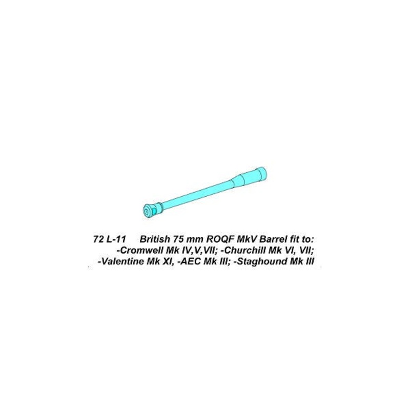 1/72 British 75mm ROQF MkV Barrel for Cromwell