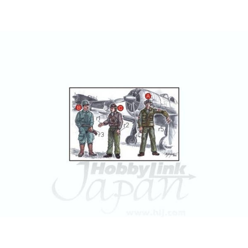 1/72 Japan Army Pilots+Mechanic WWII