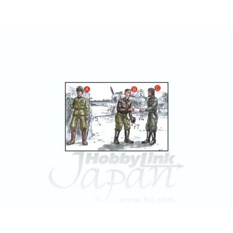 1/72 Soviet Pilots+Mechanic WWII