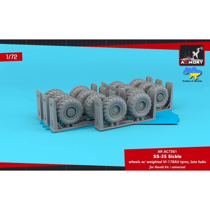 1/72 SS-25 Sickle mobile launcher wheels w/ VI-178AU tyres & late hubs