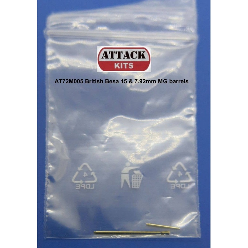1/72 British Besa 15 & 7.92mm MG barrels