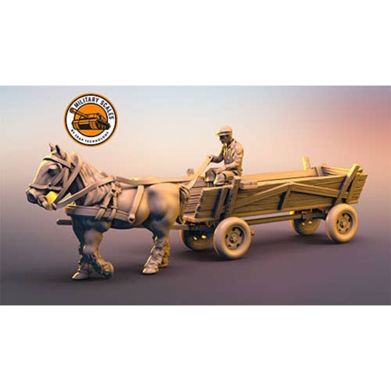 1/72 Farm Horse Drawn Wagon