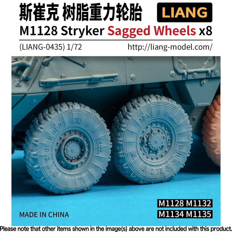 1/72 M1128 Stryker Sagged Wheels (x8)