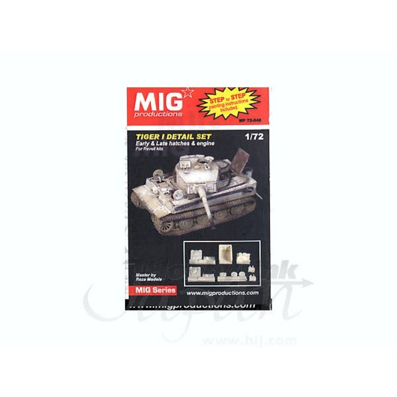 1/72 Tiger I Detail Set: Early & Late Hatches & Engine for Revell