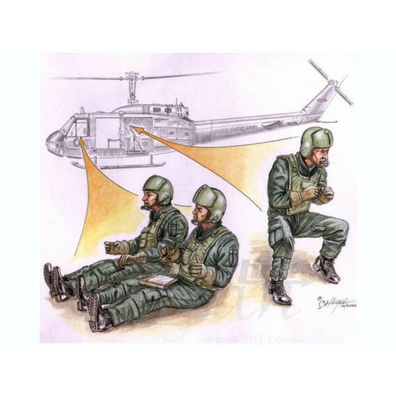 1/72 U.S.helicopter crew Vietnam War 3 figures