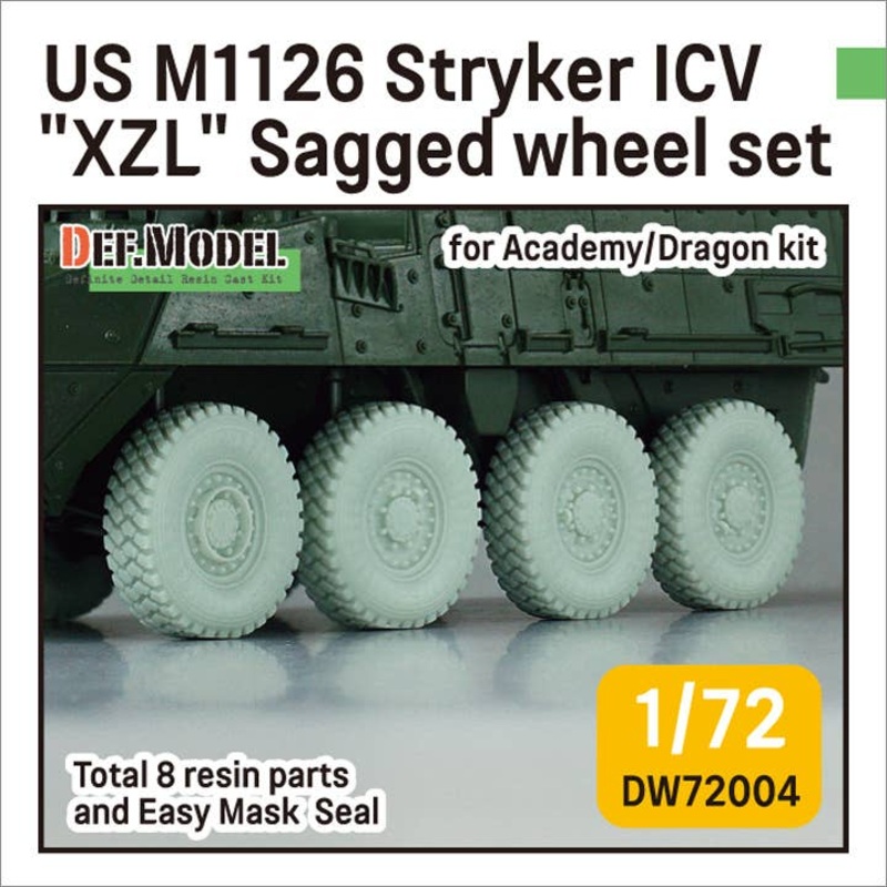 1/72 US M1126 Stryker ICV XZL Sagged wheel set (for Academy/Dragon)