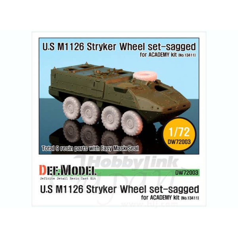 1/72 US M1126 Stryker Sagged Wheel Set (for Academy)