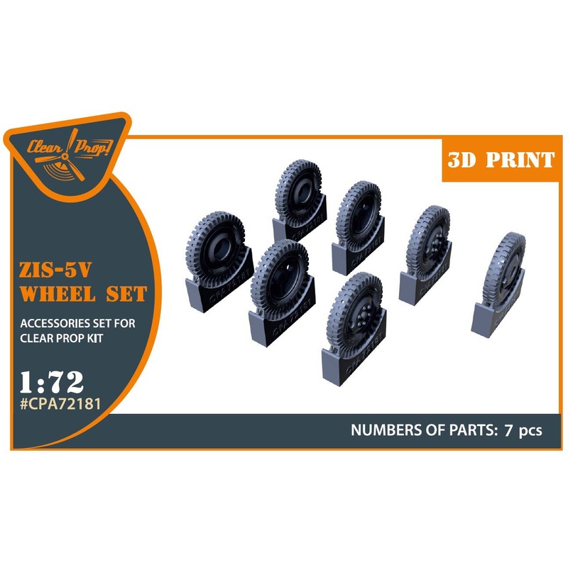 1/72 ZiS-5V wheel set for Clear Prop! Kits