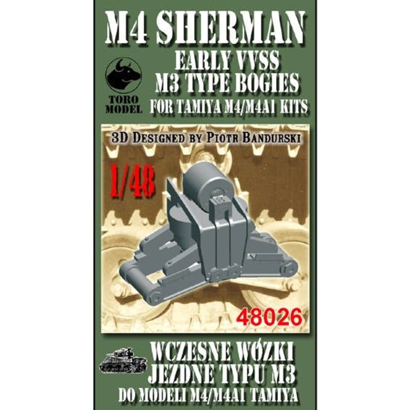 1/48 M4 Sherman Early VVSS M3 Type Bogies (for Tamiya)