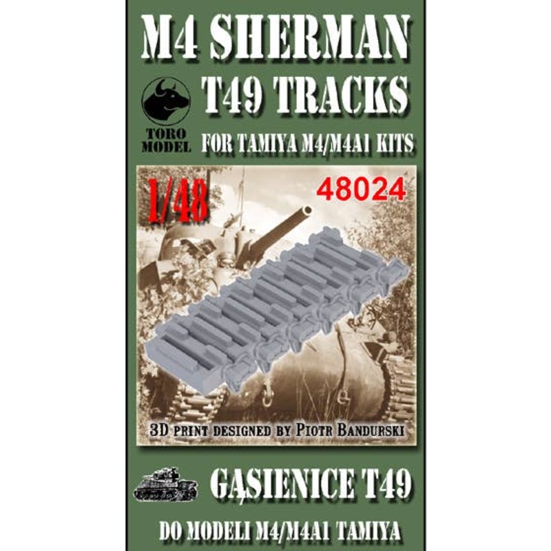 1/48 M4 Sherman T49 tracks (for Tamiya M4/M4A1 kits)