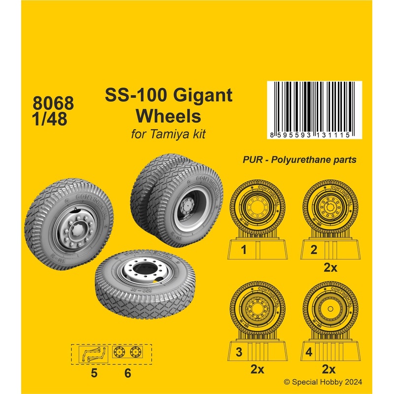 1/48 SS-100 Gigant Wheels for Tamiya kits