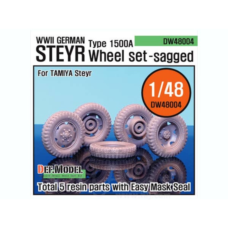 1/48 WW2 German Styre Type 1500A Sagged Wheel Set (Tamiya)