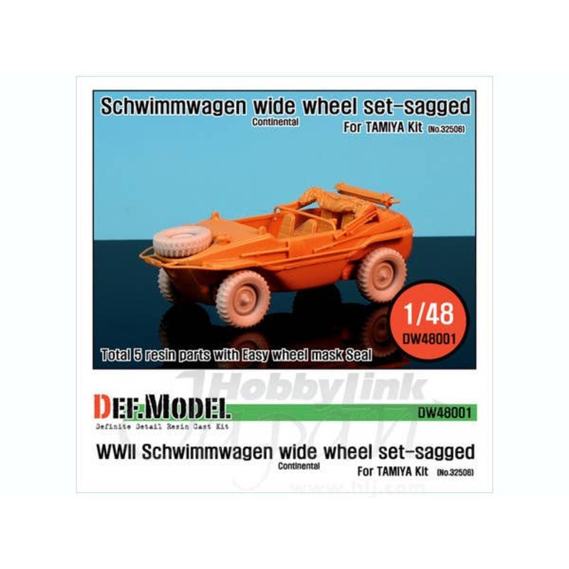1/48 WWII Schwimmwagen Wide Tire (Continental) Sagged (for Tamiya)
