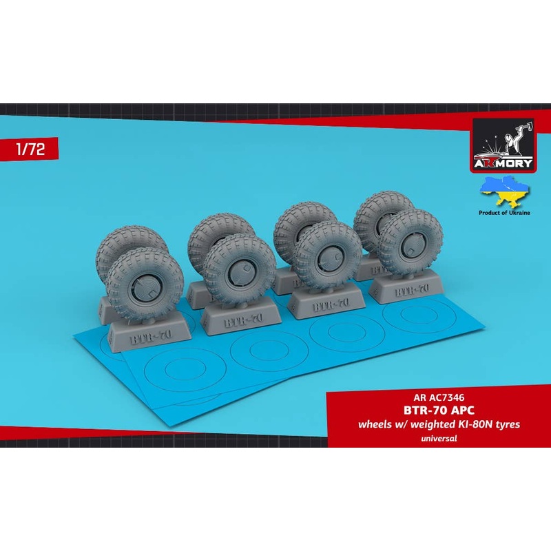 1/72 BTR-70 APC wheels w/ weighted tyres Ki-80N