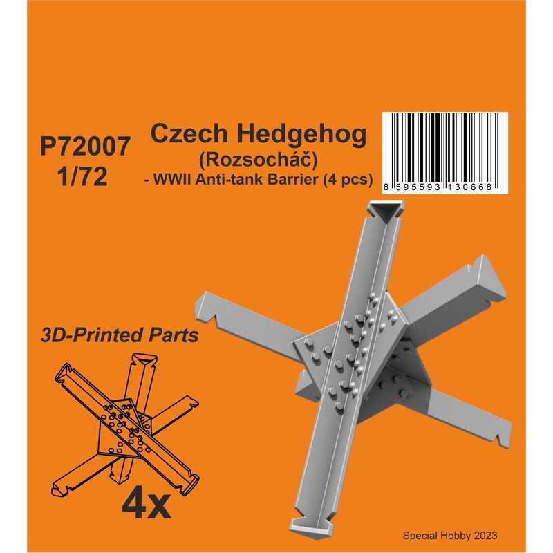 1/72 Czech Hedgehog (Rozsochac) - WWII Anti-tank Barrier (4 pcs)