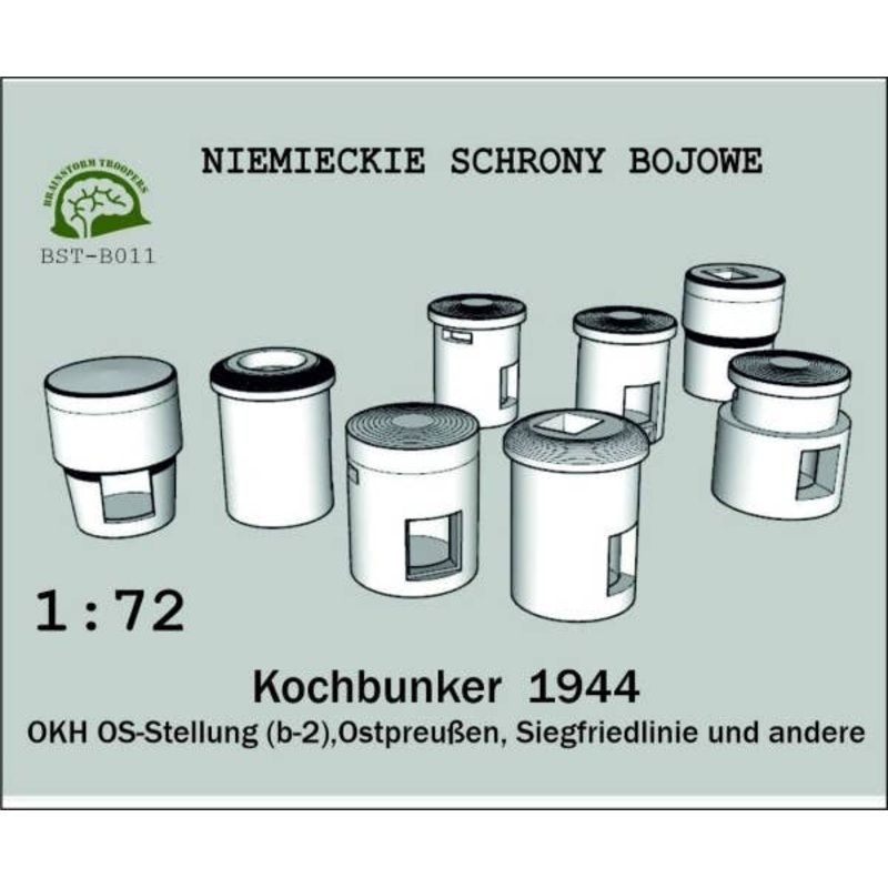 1/72 German Combat Shelters - Kochbunker 1944 - OKH OS-Stellung (b-2), Ostpreussen, Siegfiedline und andere