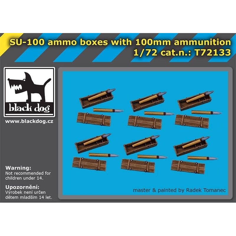 1/72 SU-100 ammo boxes with 100mm ammunition