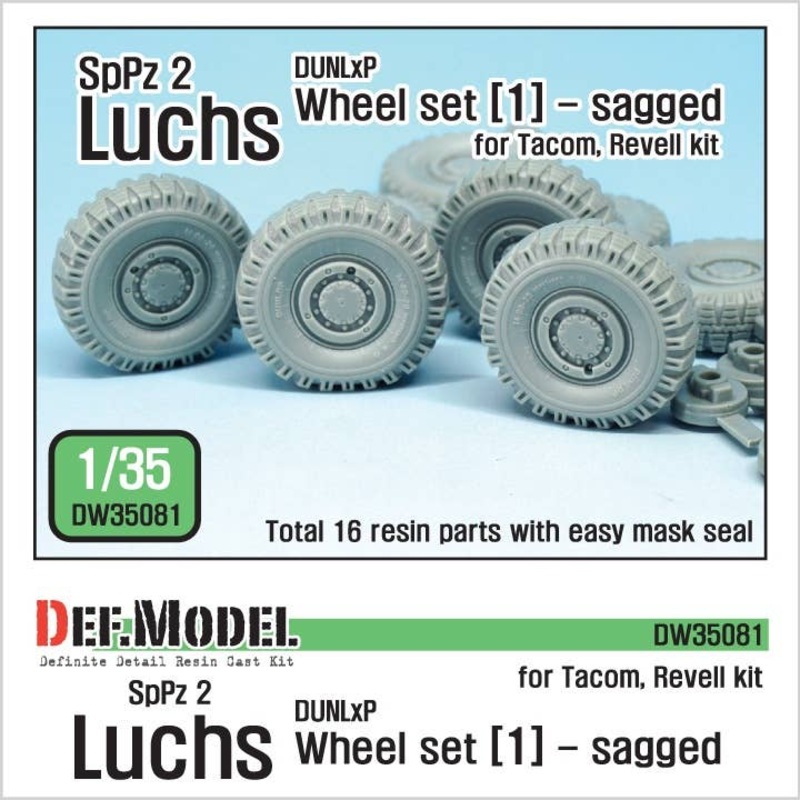 1/35 German Luchs 8X8 Dunlxp Sagged Wheel #1 (Takom-Revell)