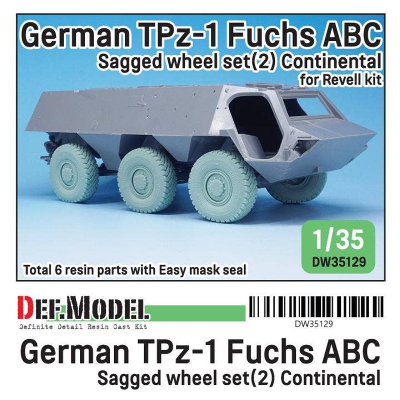 1/35 German TPz-1 Fuchs ABC Sagged Wheel Set (2) Continental (for Revell)
