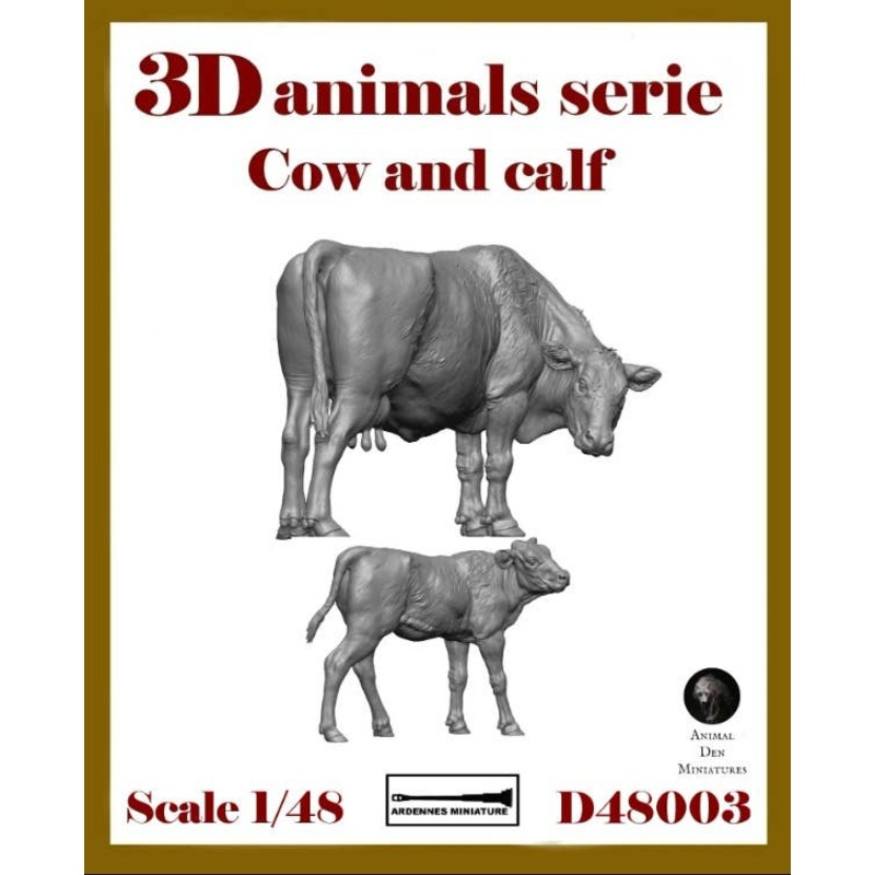 1/48 3D Animal Series - Cow And Calf