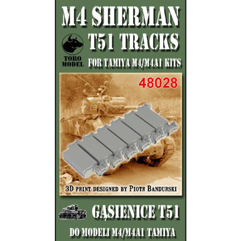 1/48 M4 Sherman T51 tracks (for Tamiya kits)