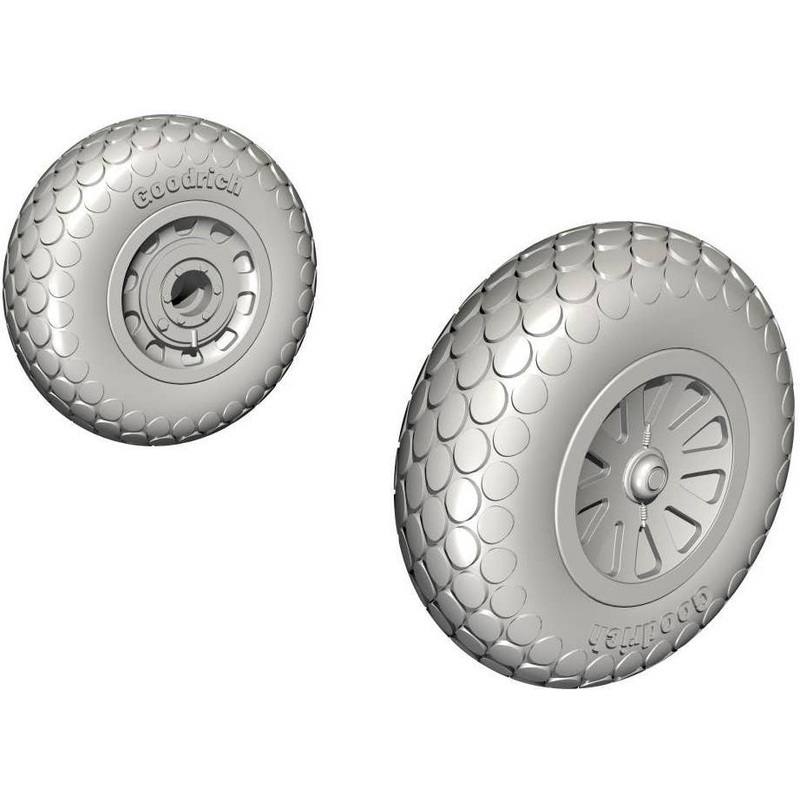 1/48 P-51D Mustang Wheels (Oval Tread Pattern)