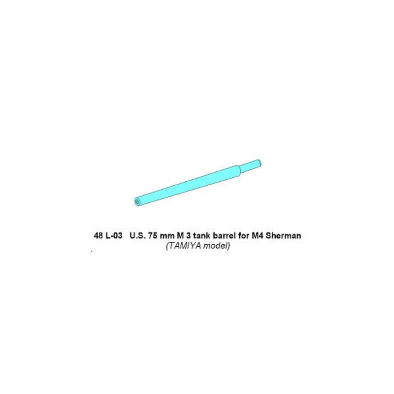 1/48 U.S. 75mm M 3 Tank Barrel for M4 Sherman