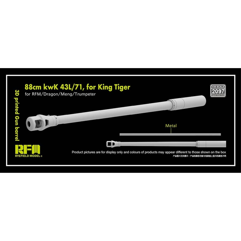 1/35 3D Printed Gun Barrel 88mm kwK 43L/71 for King Tiger (for RFM/Dragon/Meng/Trumpeter)