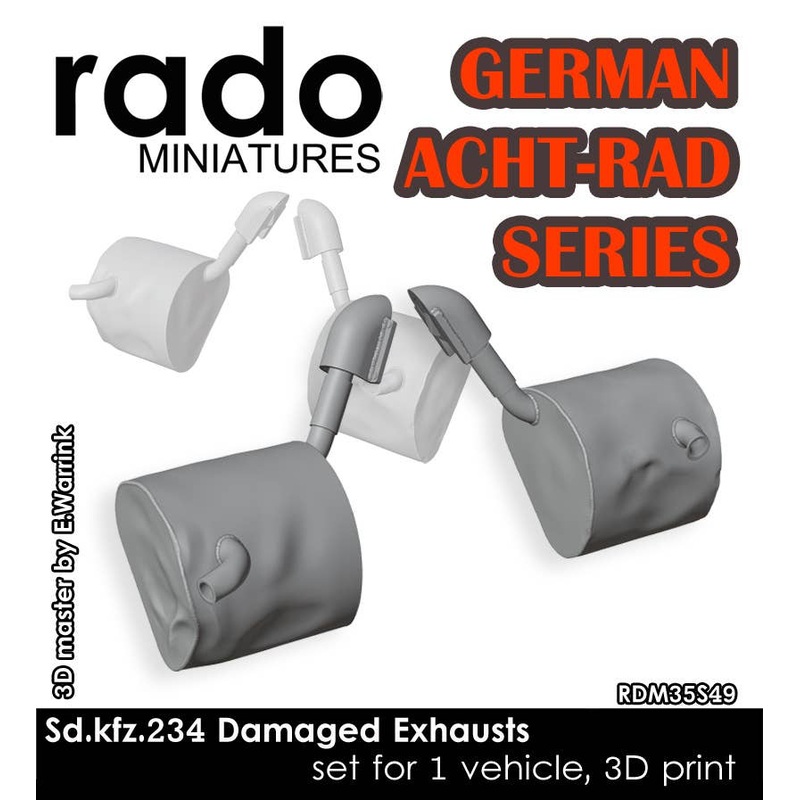 1/35 German Acht-Rad Series Sd.kfz.234 Damaged Exhausts set for 1 vehicle