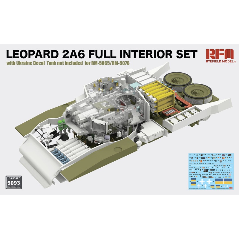 1/35 LEOPARD 2A6 Full Interior Set with Ukainian Decal For 5065 5076