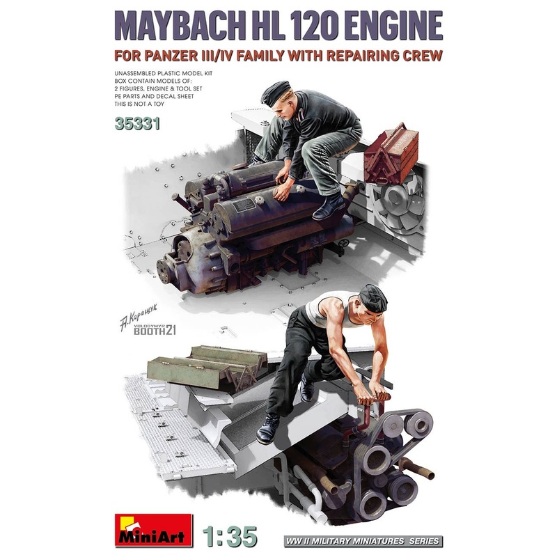 1/35 Maybach HL 120 Engine for Panzer III/IV Family with Repair Crew