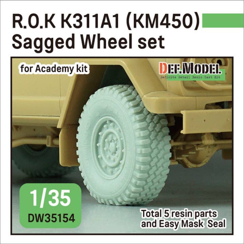 1/35 R.O.K K311A1 Armoured truck (KM450) Sagged Wheel set (for Academy)