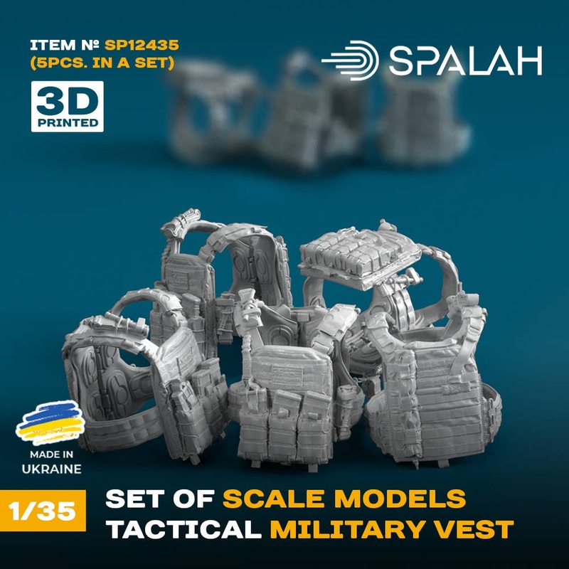 1/35 Set of scale models Tactical military vest, (5 pcs)