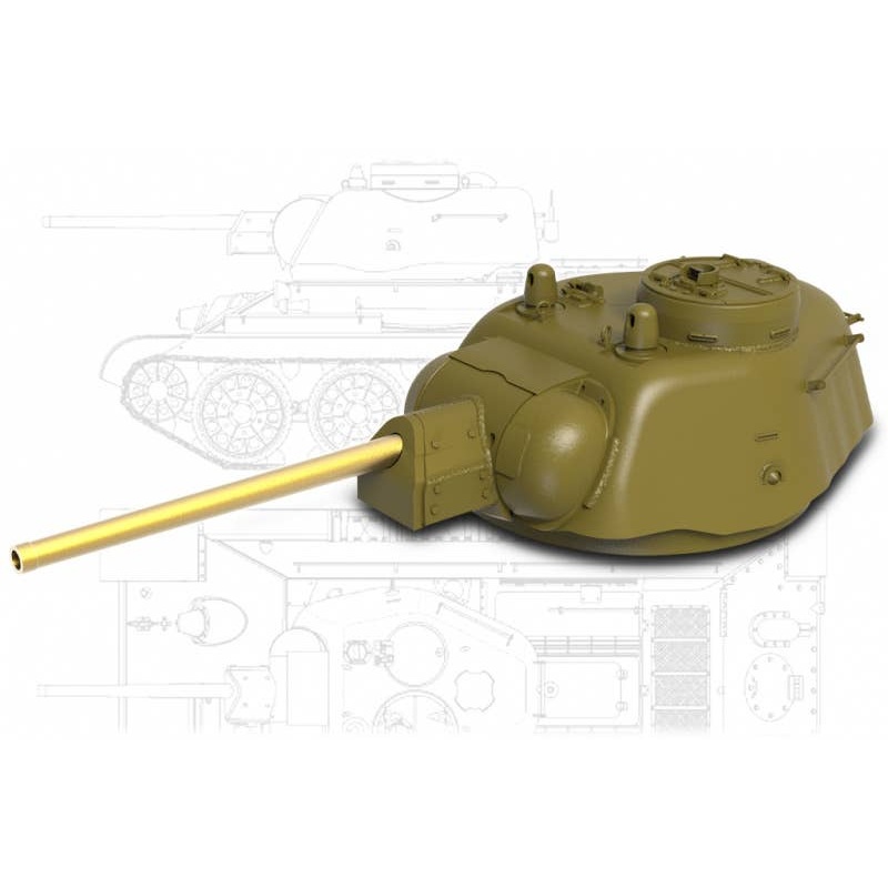 1/35 T-34> Turret Formochka (late type) + gun barrel metal. For Zvezda, Dragon kits.