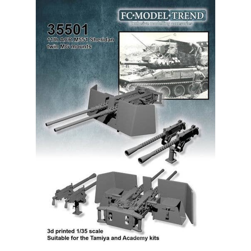 1/35 Twin Machine Gun Mount Set for Loader Hatch for M551 Sheridan