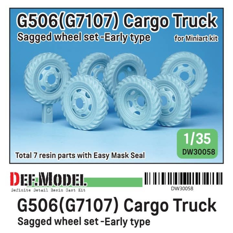 1/35 U.S. G7107(G506) Cargo Truck Early Type Wheel Set (for Miniart)