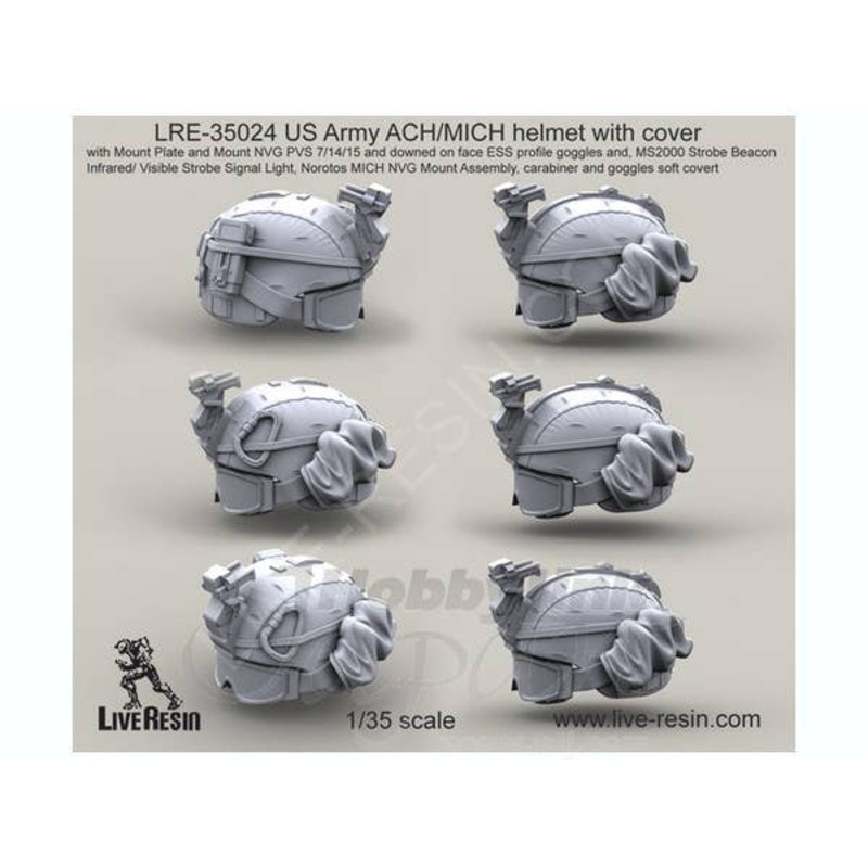 1/35 US Army ACH/MICH Helmet with Cover 6