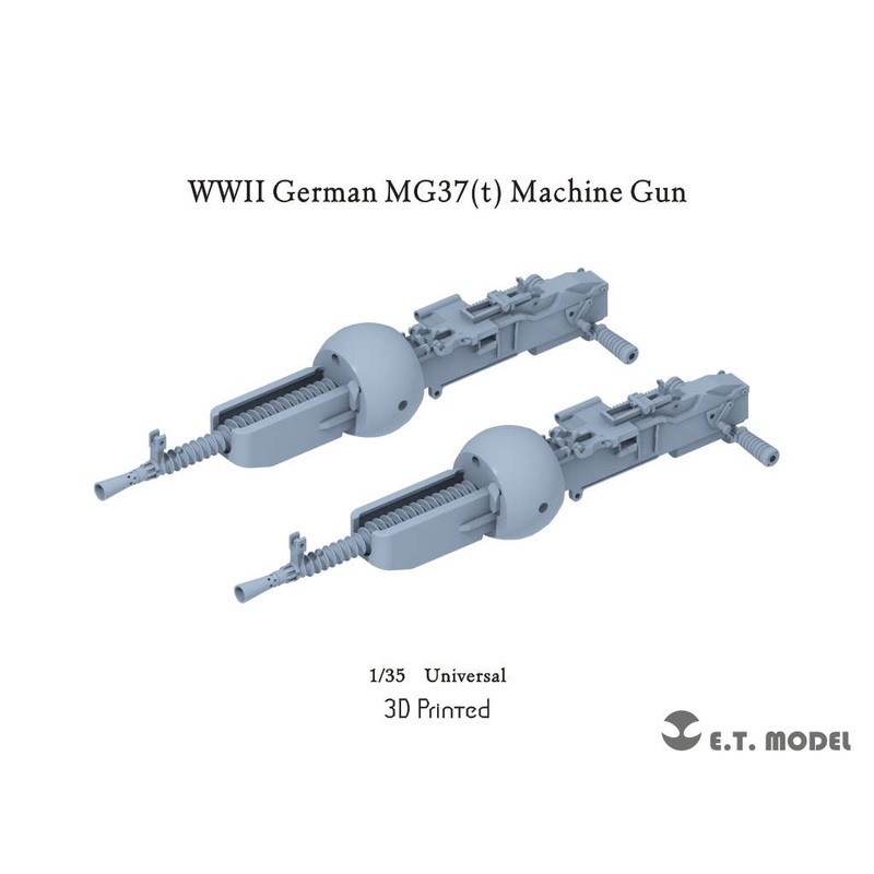 1/35 WWII German MG37 (t) vehicle-mounted machine gun for 38 (t) light tank (2pcs)