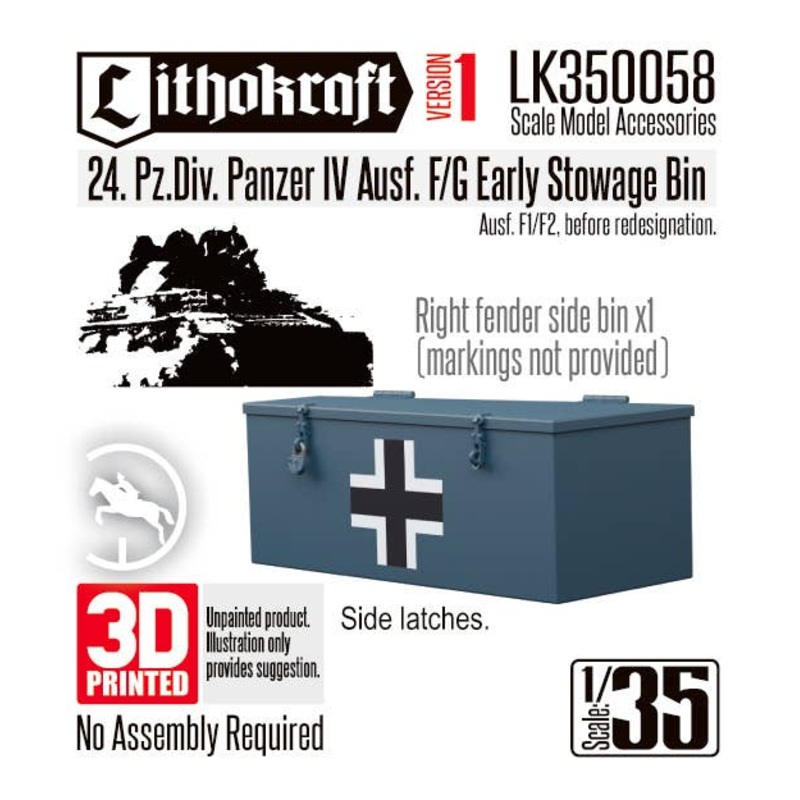 1/35 WWII German Panzer IV Ausf. F/G Luggage Rack/Equipment Box 24th Panzer Division Version 1