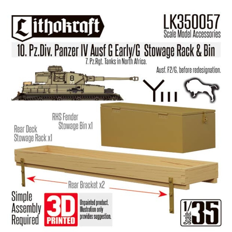 1/35 WWII German Panzer IV Ausf. F2/G Luggage Rack/Equipment Box 10th Panzer Division Version